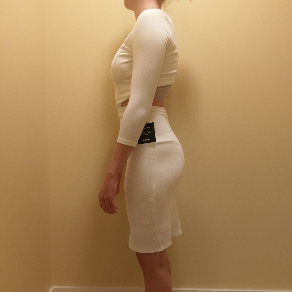 Tight white formal dress